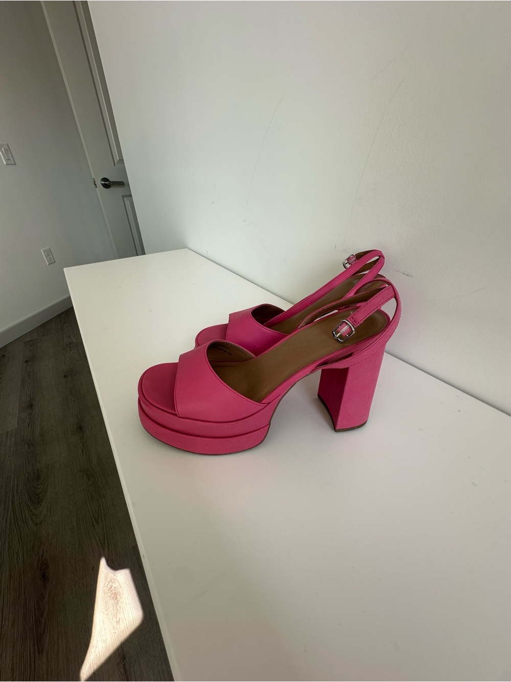 wild fable Hot Pink Platform Slingback Heels